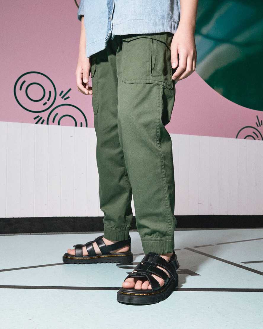 Černé dětské sandály dr. martens terry strap