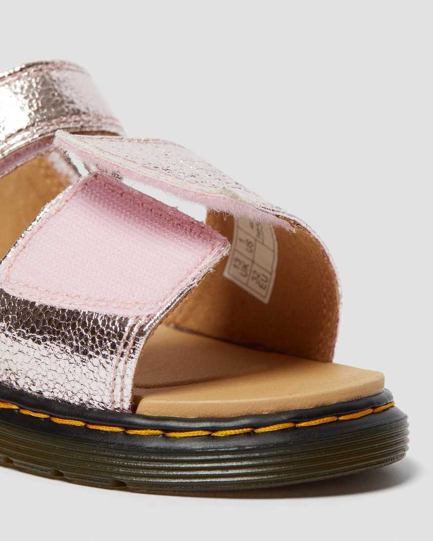 dětské sandály dr. martens romi metallic růžové