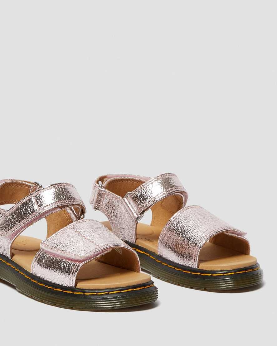 dětské sandály dr. martens romi metallic růžové