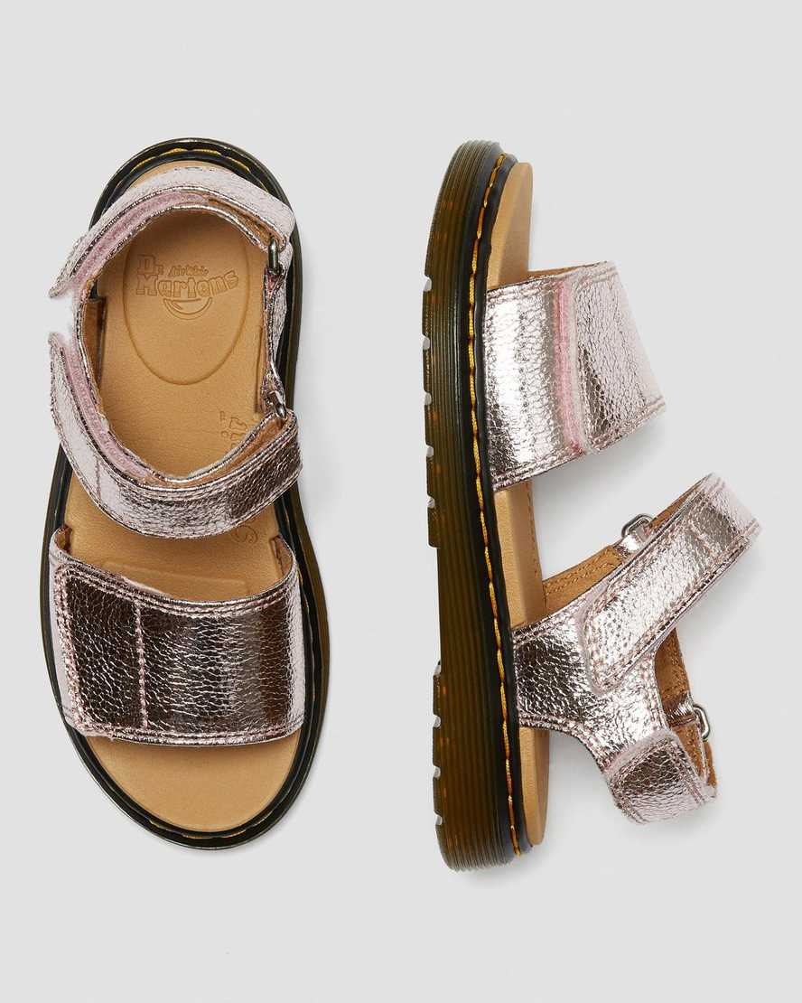 dětské sandály dr. martens romi metallic růžové