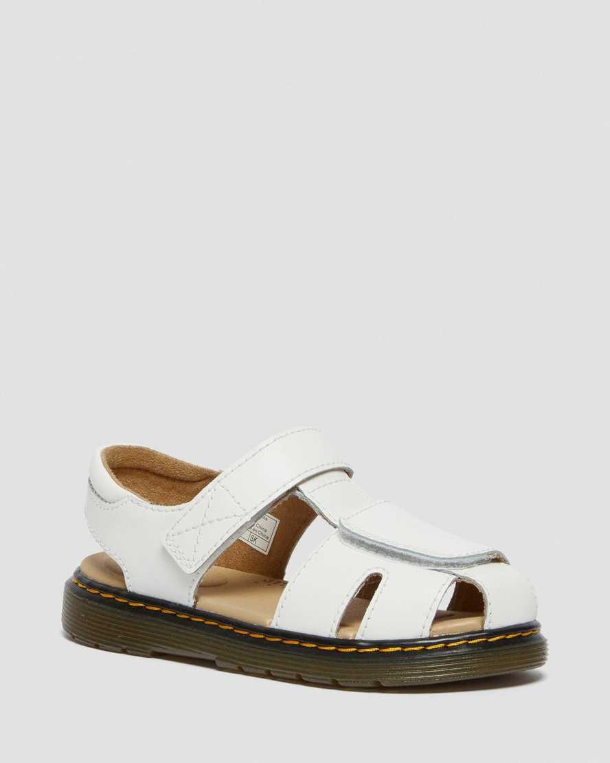 dětské sandály dr. martens moby ii na suchý zip v bílém provedení
