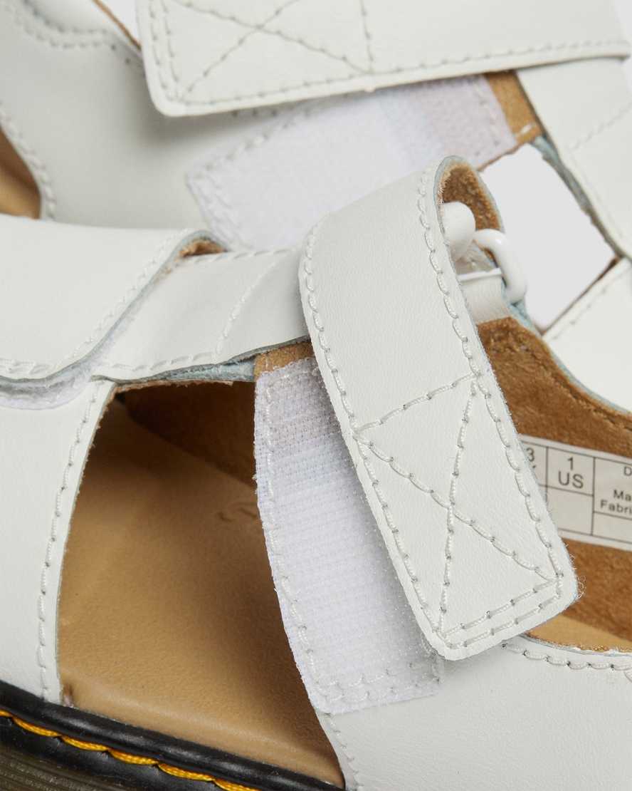 dětské sandály dr. martens moby ii na suchý zip v bílém provedení