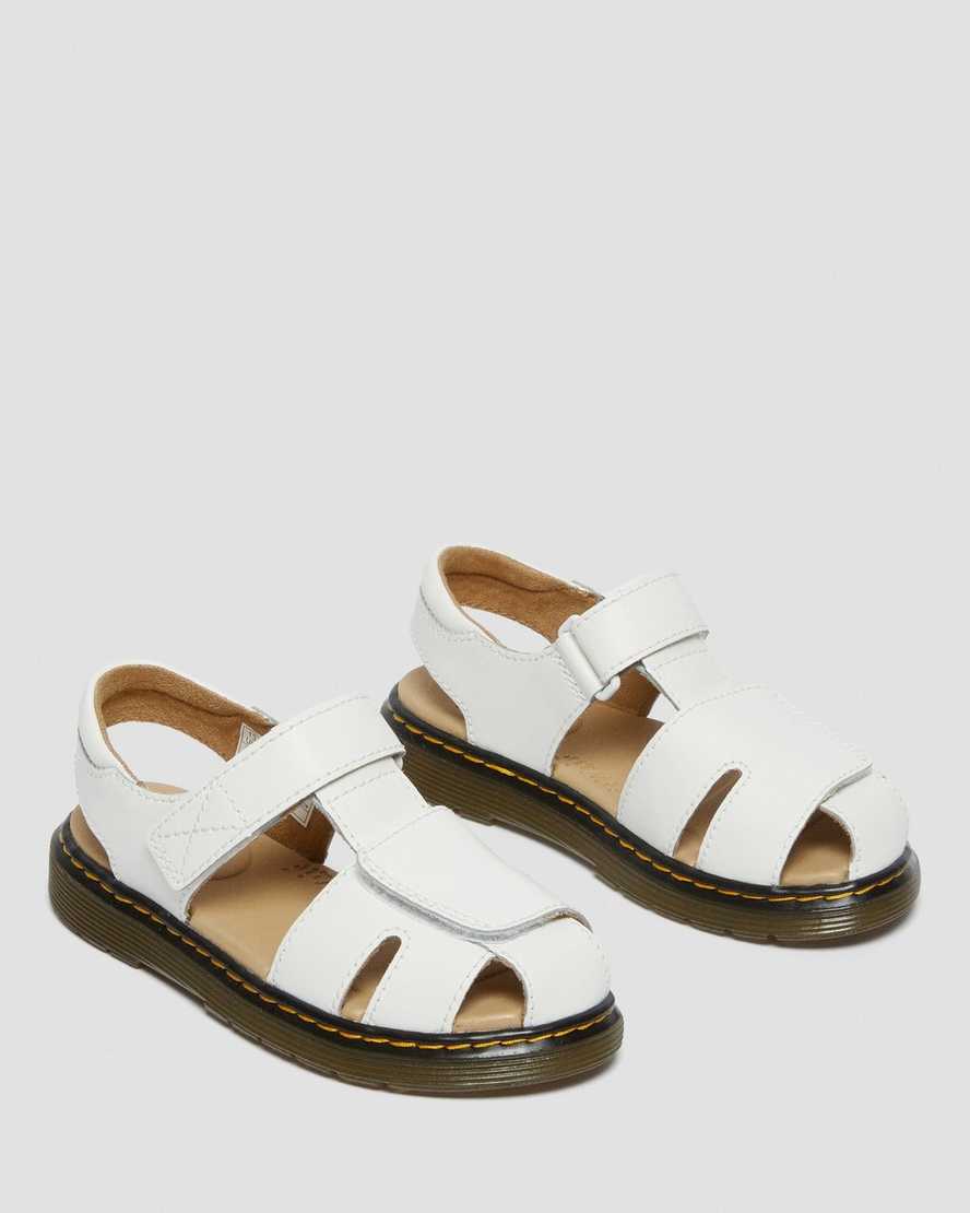 dětské sandály dr. martens moby ii na suchý zip v bílém provedení