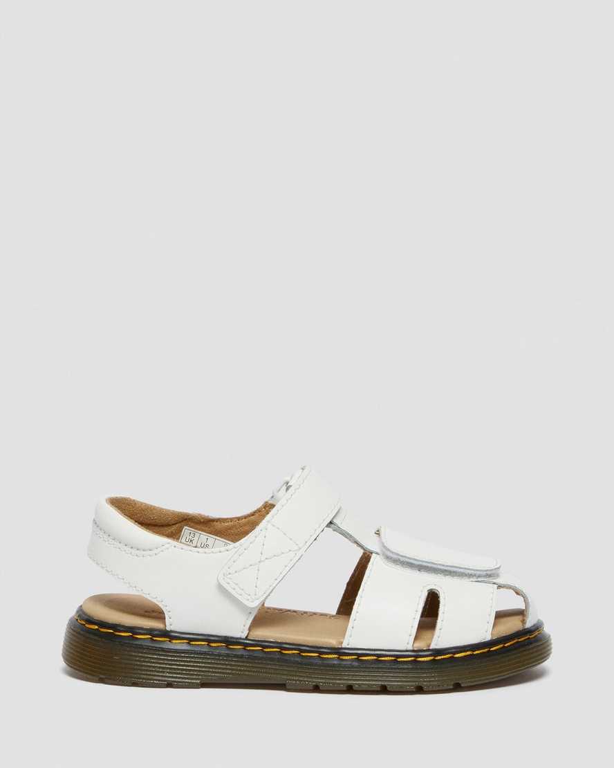 dětské sandály dr. martens moby ii na suchý zip v bílém provedení