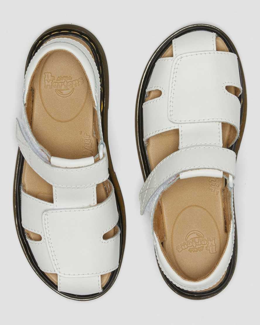 dětské sandály dr. martens moby ii na suchý zip v bílém provedení