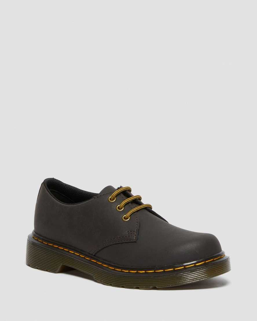 tmavě hnědé dětské boty dr. martens 1461 wildhorse