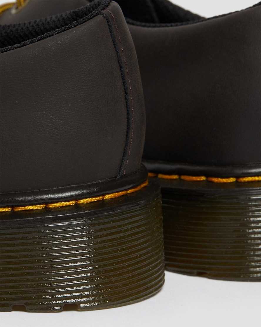 tmavě hnědé dětské boty dr. martens 1461 wildhorse