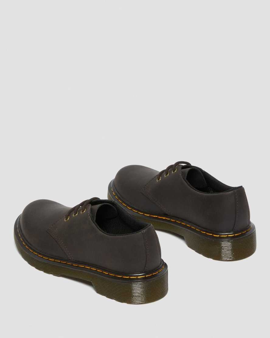 tmavě hnědé dětské boty dr. martens 1461 wildhorse