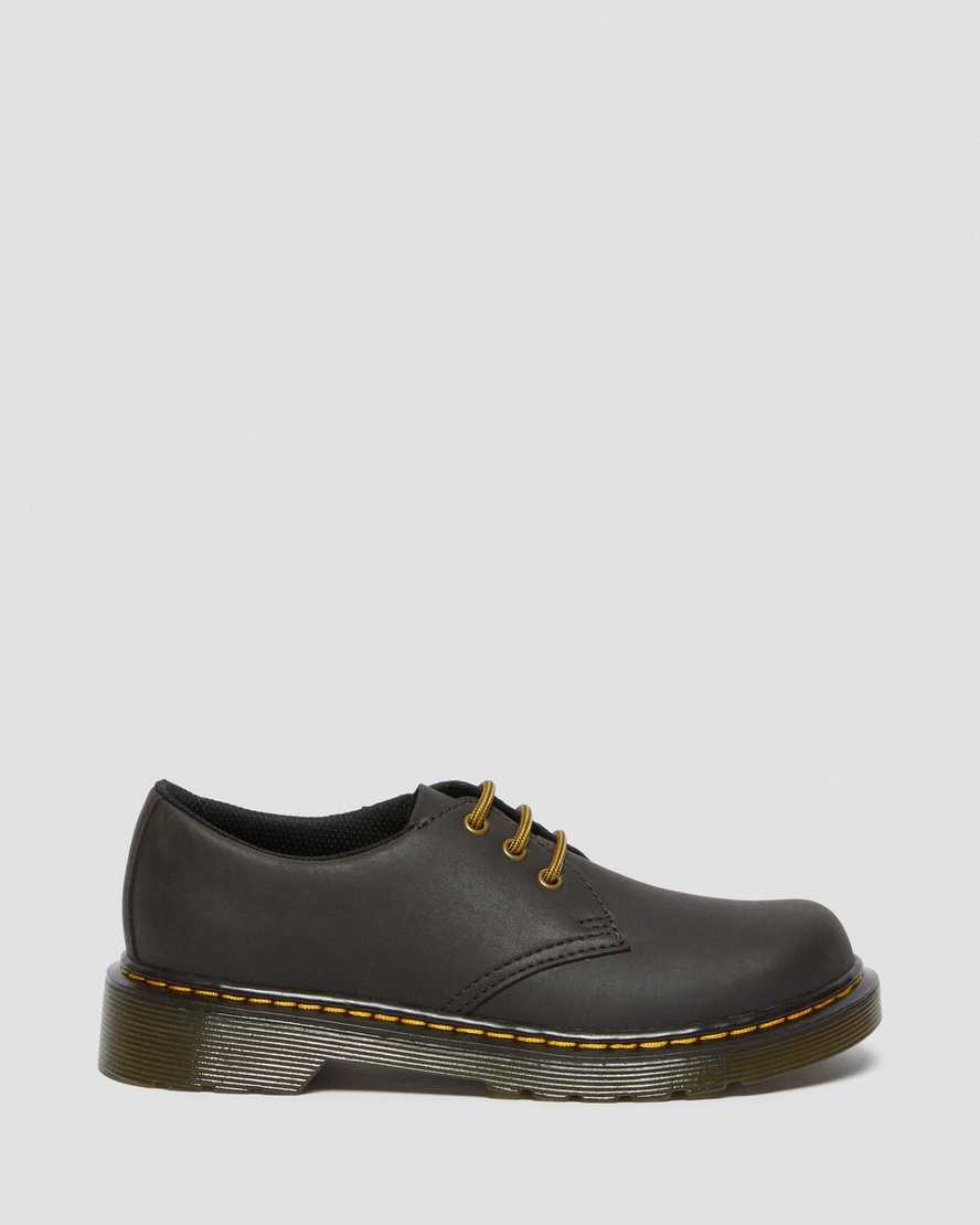 tmavě hnědé dětské boty dr. martens 1461 wildhorse