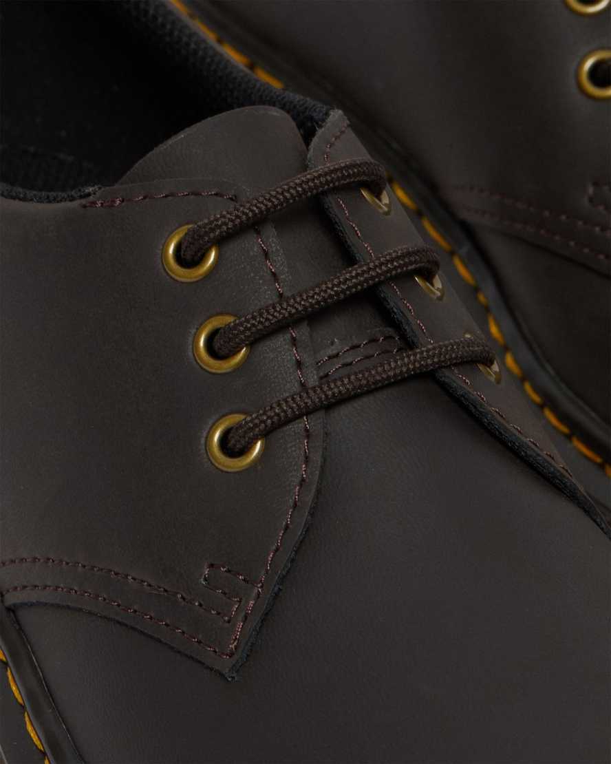 tmavě hnědé dětské boty dr. martens 1461 wildhorse