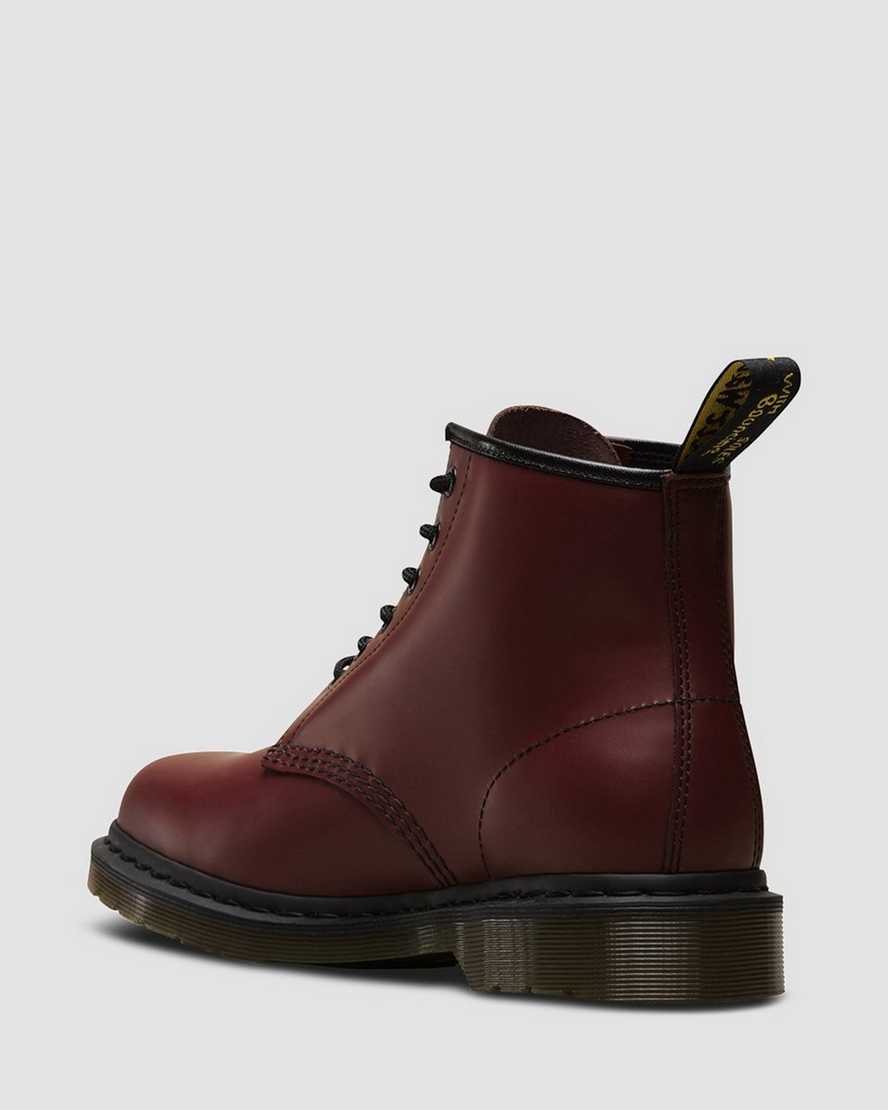 Červené pánské kotníkové boty dr. martens 101 smooth