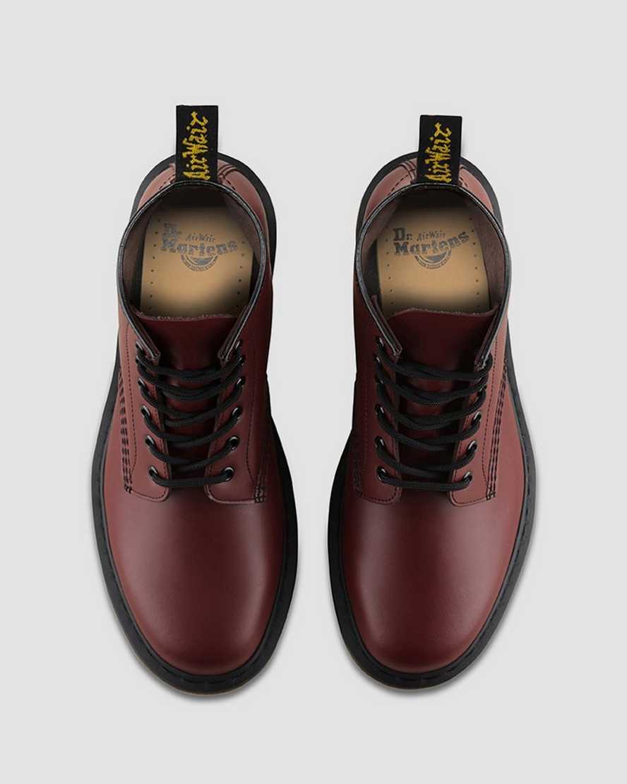 Červené pánské kotníkové boty dr. martens 101 smooth