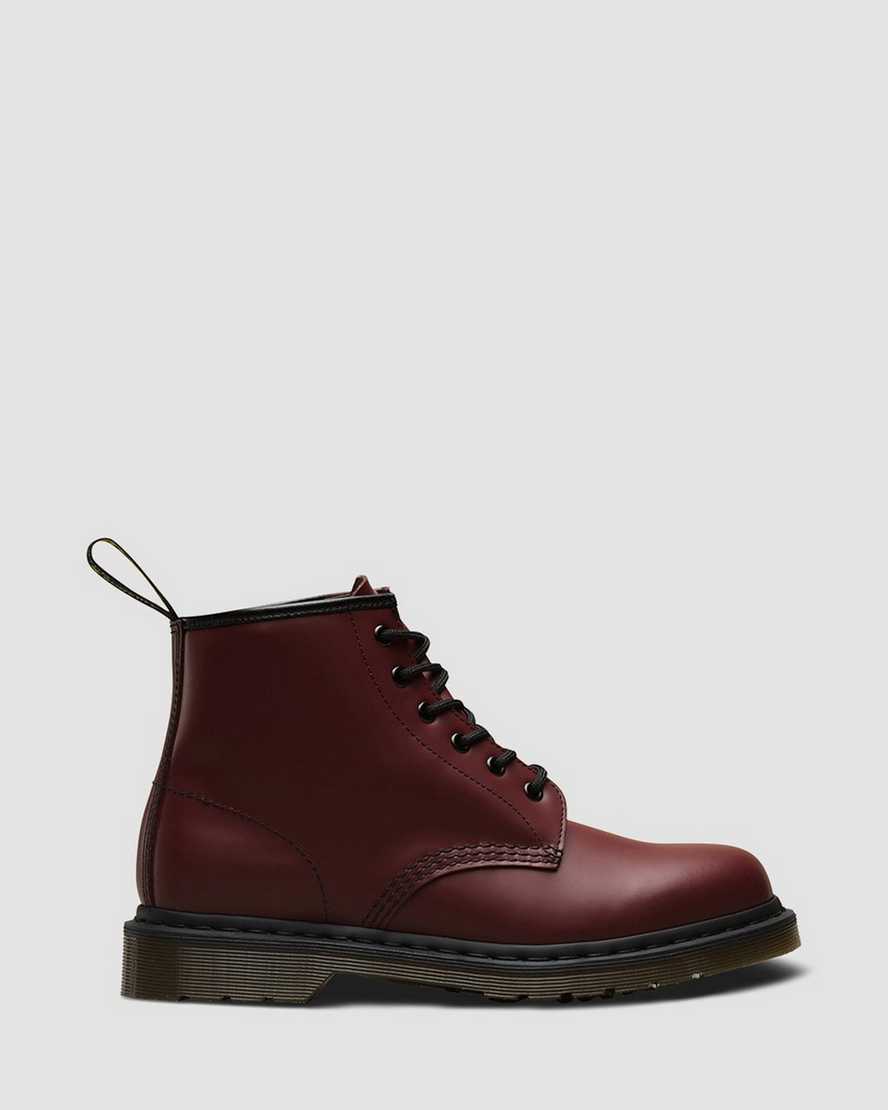 Červené pánské kotníkové boty dr. martens 101 smooth