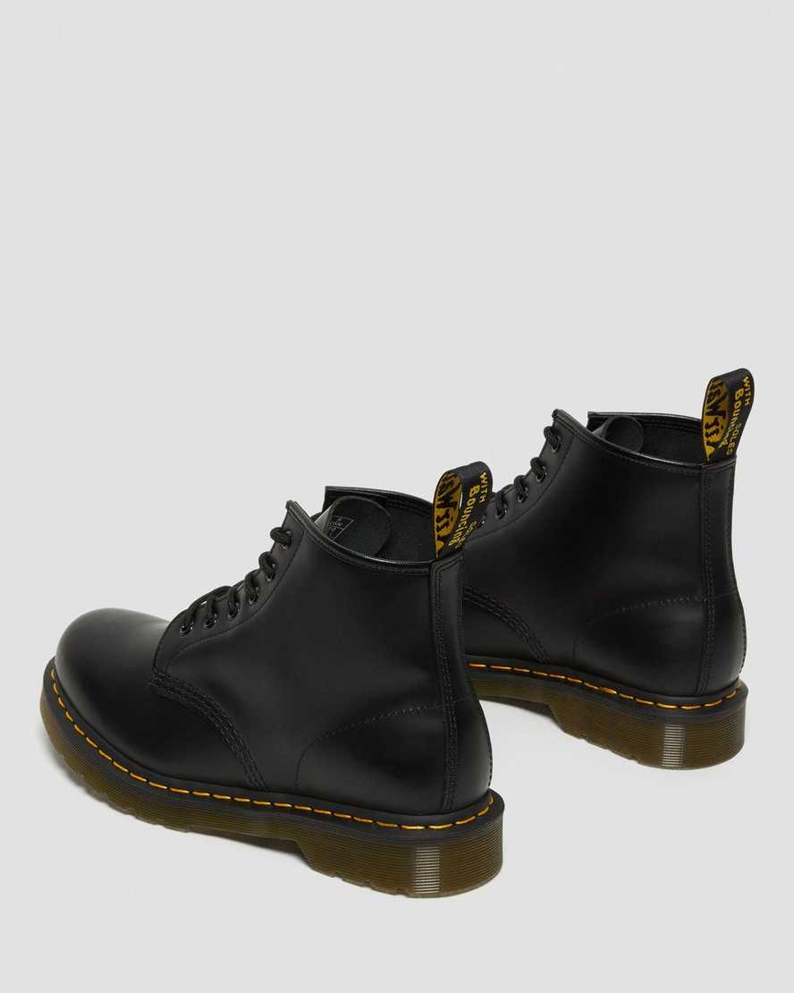 Černé pánské kotníkové boty dr. martens 101 yellow stitch smooth