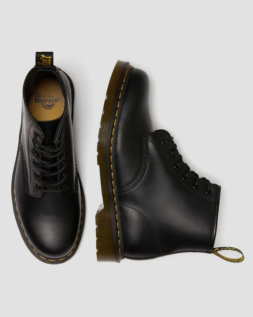 Černé pánské kotníkové boty dr. martens 101 yellow stitch smooth