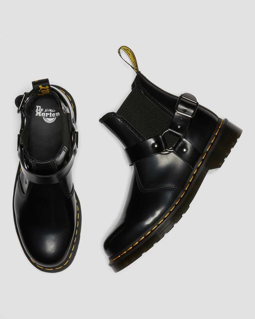Černé pánské boty dr. martens wincox smooth s přezkou