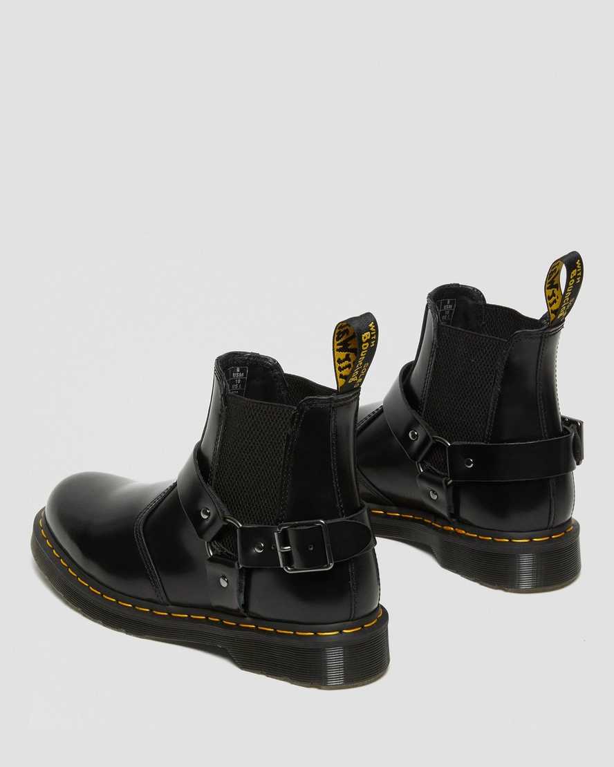 Černé pánské boty dr. martens wincox smooth s přezkou