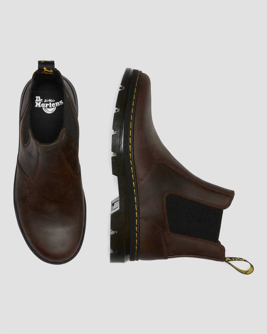 hnědé pánské volnočasové boty dr. martens embury crazy horse