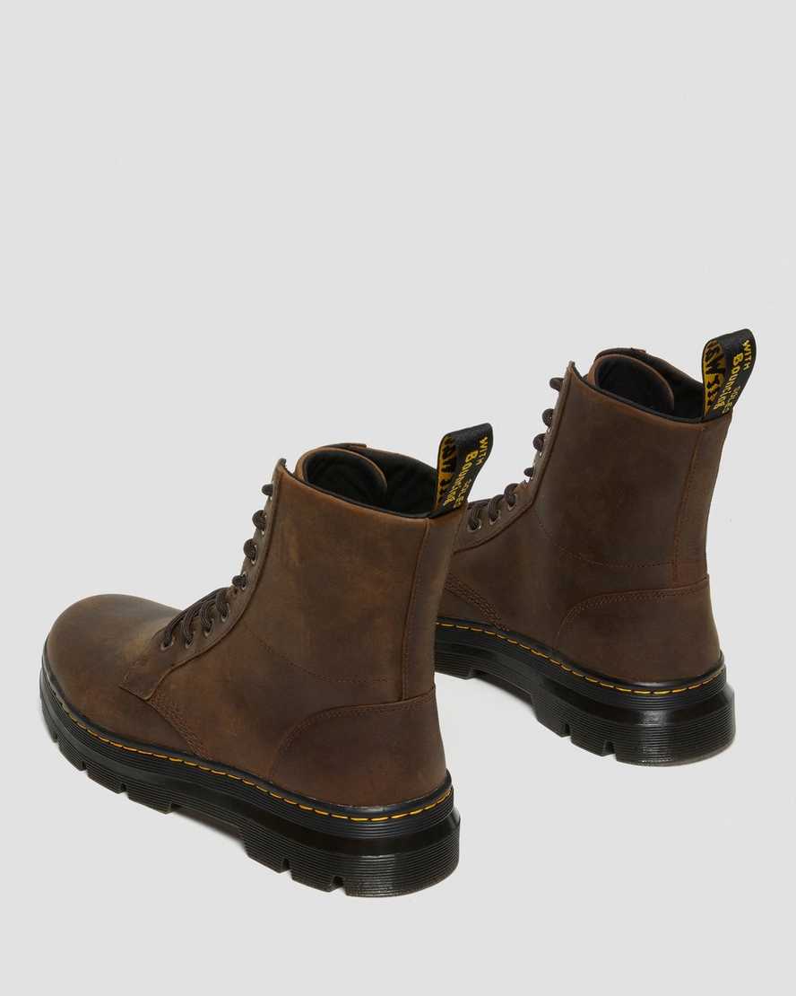 hnědé pánské volnočasové boty dr. martens combs crazy horse