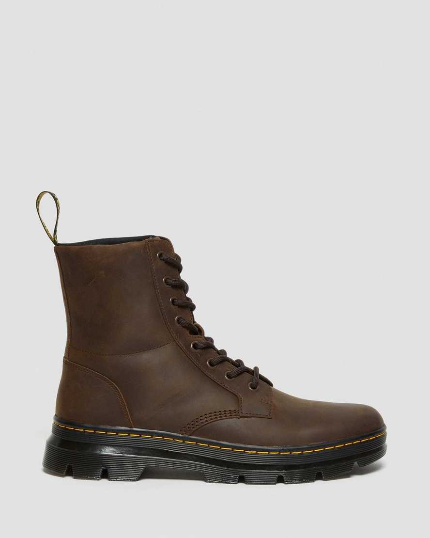 hnědé pánské volnočasové boty dr. martens combs crazy horse