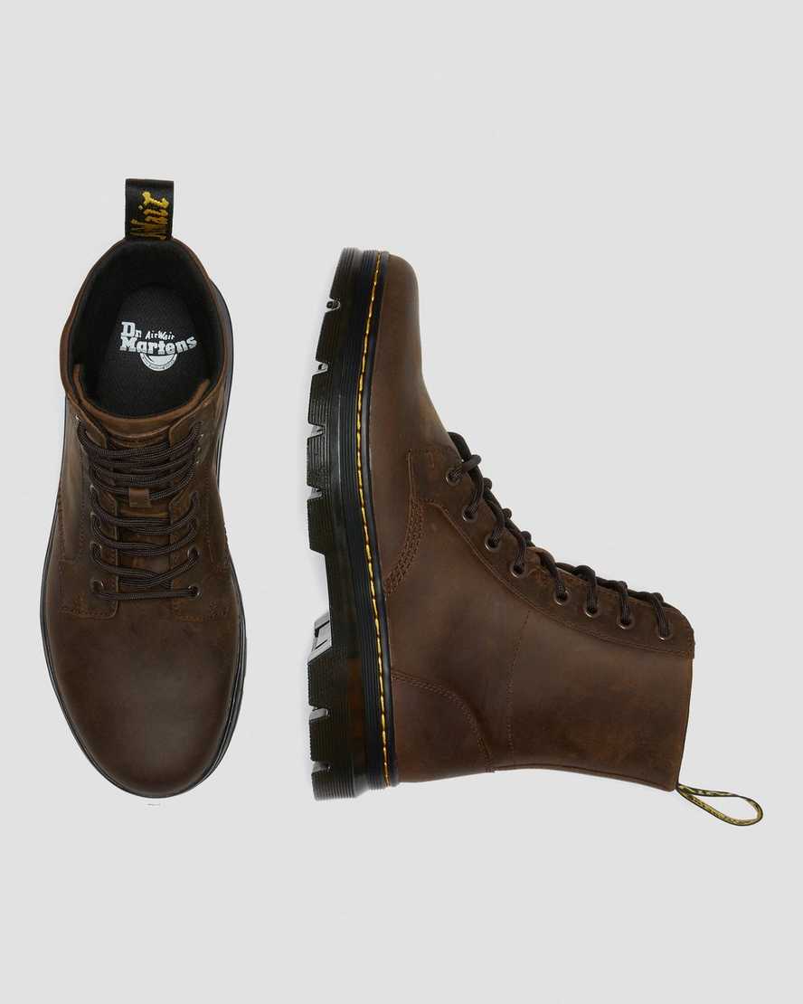 hnědé pánské volnočasové boty dr. martens combs crazy horse