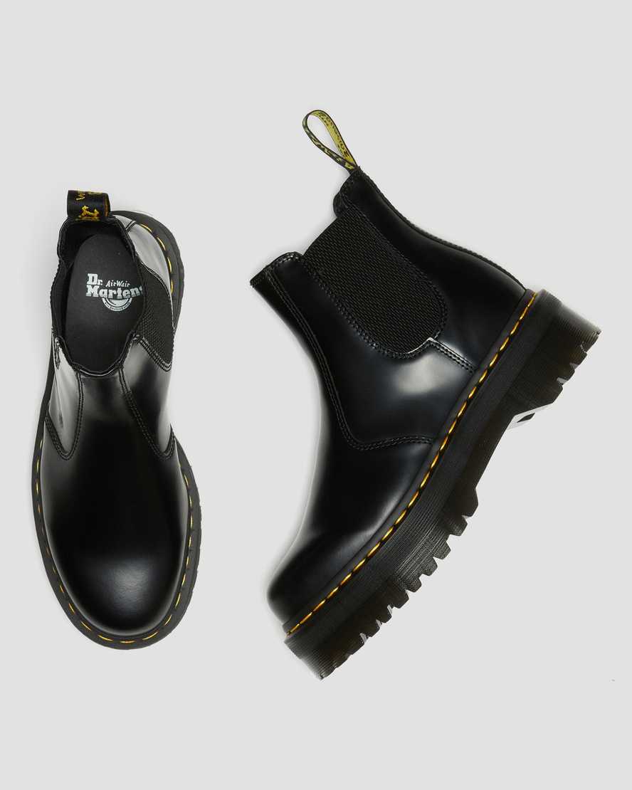 Černé pánské boty dr. martens 2976 polished smooth na platformě chelsea