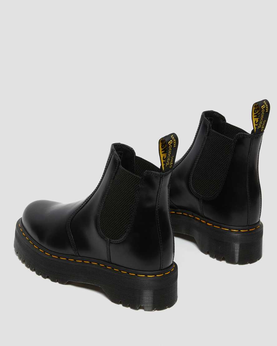 Černé pánské boty dr. martens 2976 polished smooth na platformě chelsea