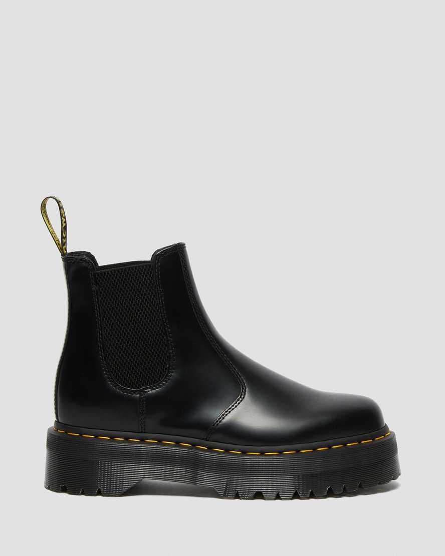 Černé pánské boty dr. martens 2976 polished smooth na platformě chelsea