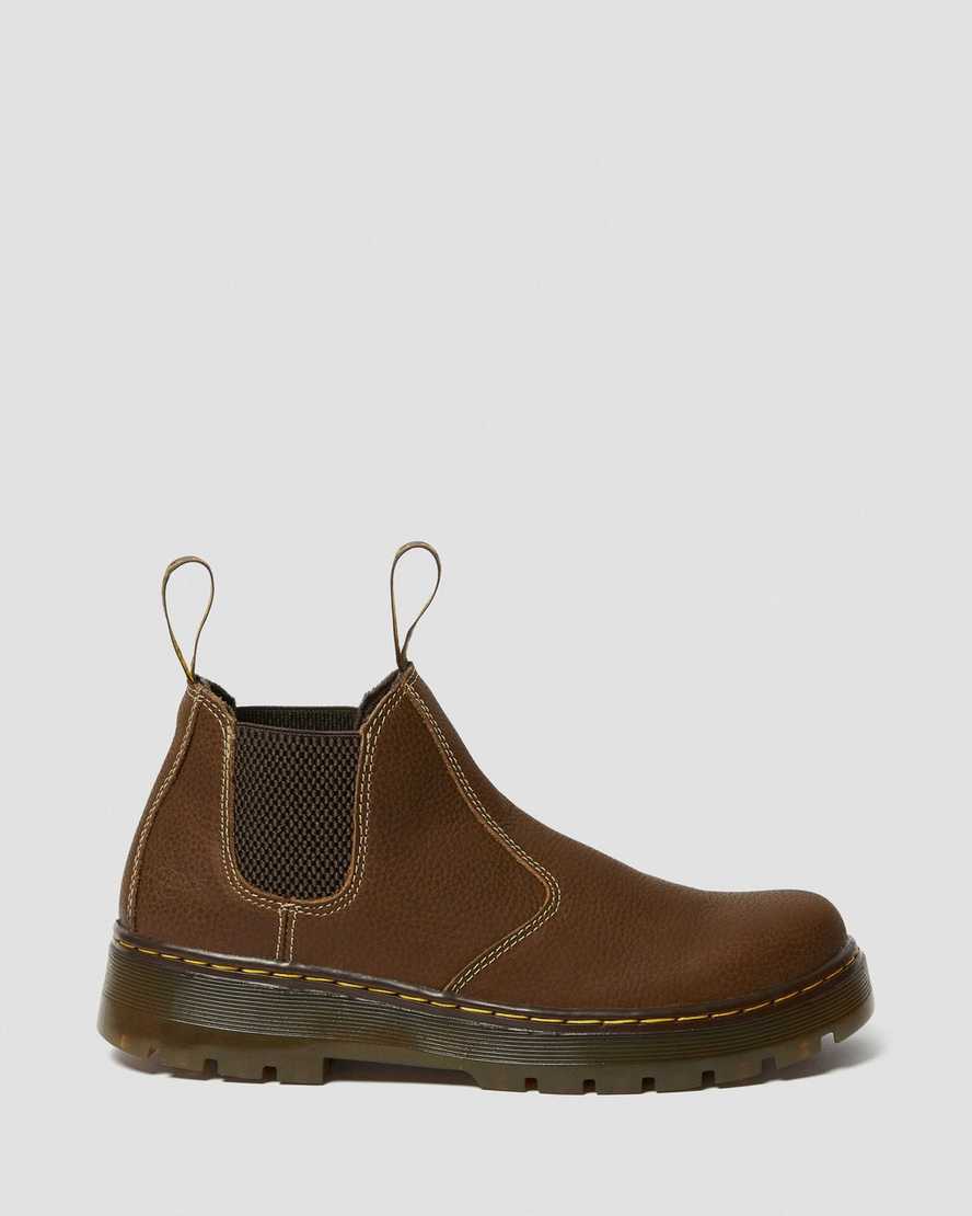 hnědé pánské boty dr. martens hardie work chelsea