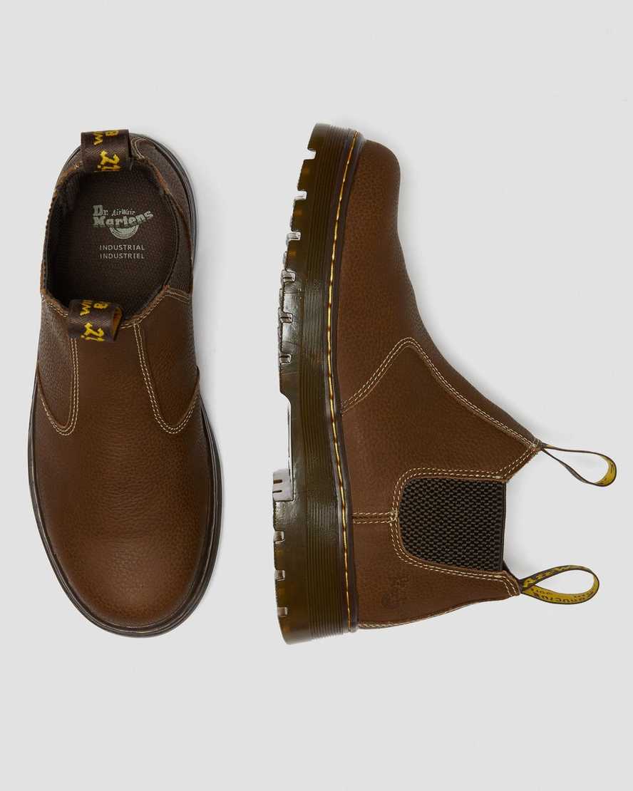 hnědé pánské boty dr. martens hardie work chelsea