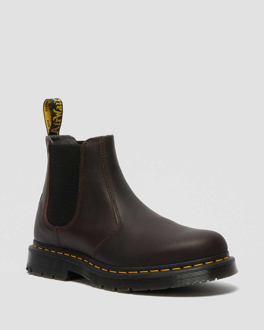 tmavě hnědé pánské boty dr. martens 2976 dms wintergrip chelsea