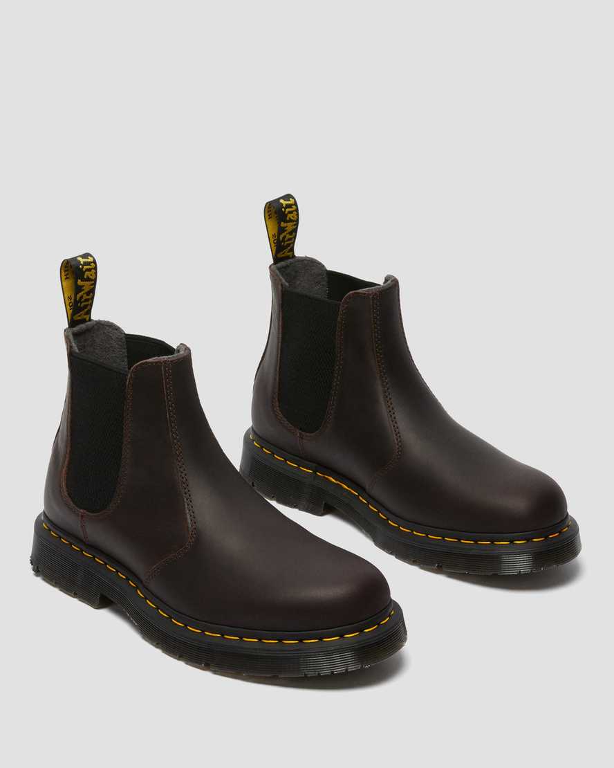tmavě hnědé pánské boty dr. martens 2976 dms wintergrip chelsea