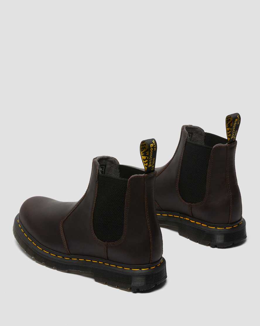 tmavě hnědé pánské boty dr. martens 2976 dms wintergrip chelsea