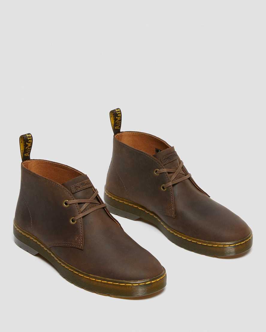 hnědé pánské pouštní boty dr. martens cabrillo crazy horse