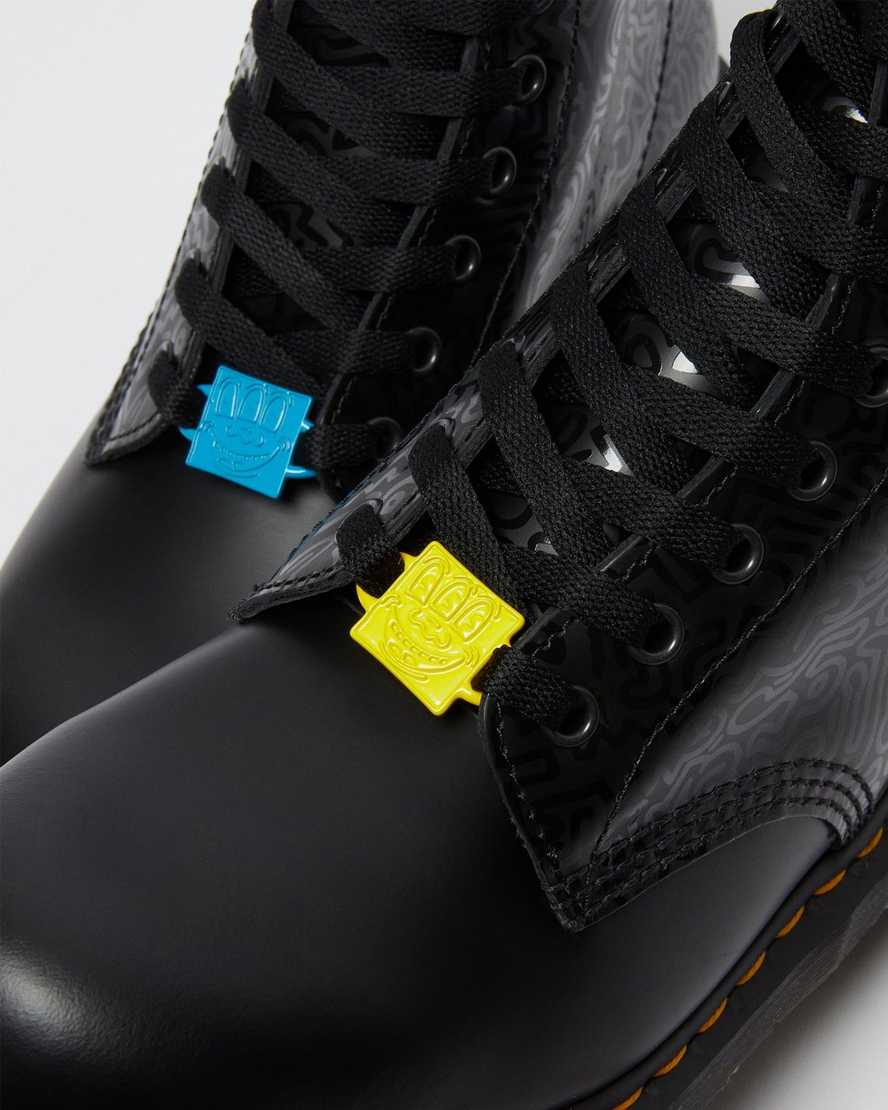 Černé pánské šněrovací boty dr. martens keith haring 1460 smooth