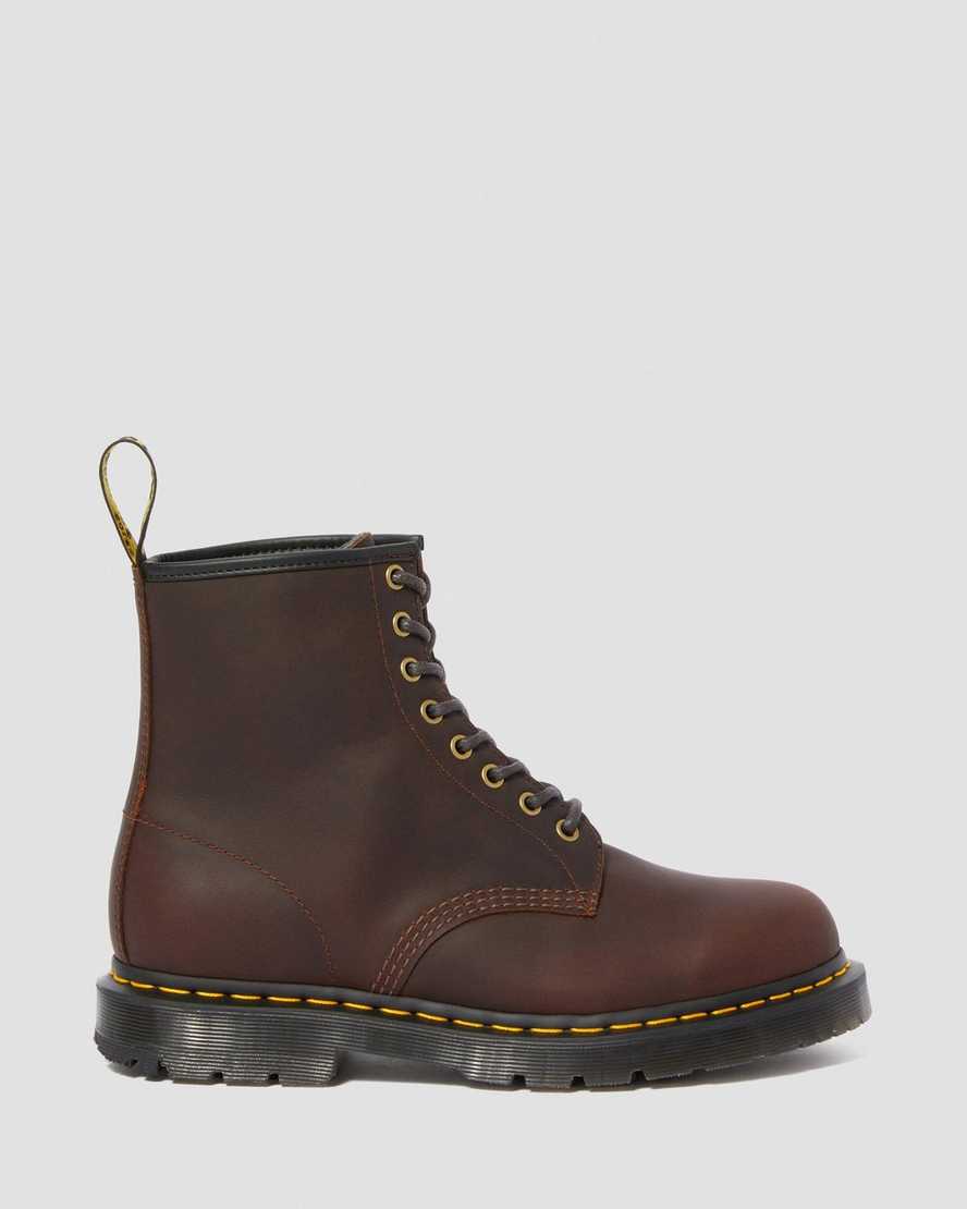 tmavě hnědé pánské šněrovací boty dr. martens 1460 dms wintergrip