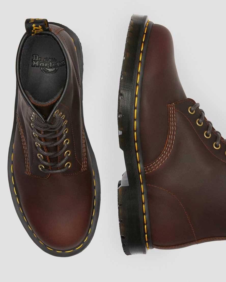 tmavě hnědé pánské šněrovací boty dr. martens 1460 dms wintergrip