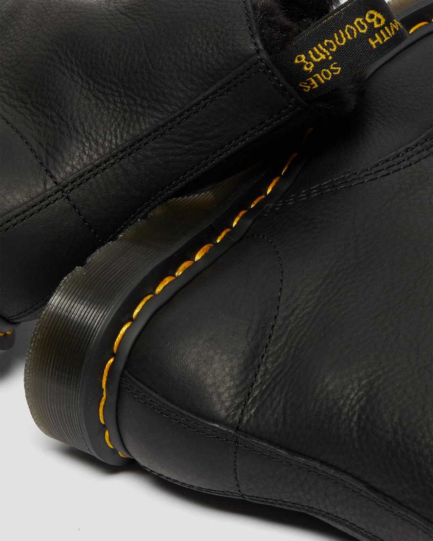 Černé pánské šněrovací boty dr. martens 1460 pascal s podšívkou z umělé kožešiny