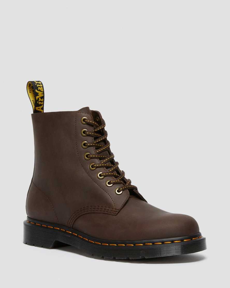 tmavě hnědé pánské šněrovací boty dr. martens 1460 pascal