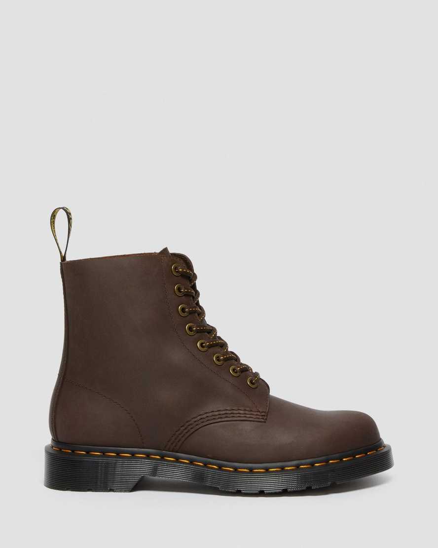 tmavě hnědé pánské šněrovací boty dr. martens 1460 pascal