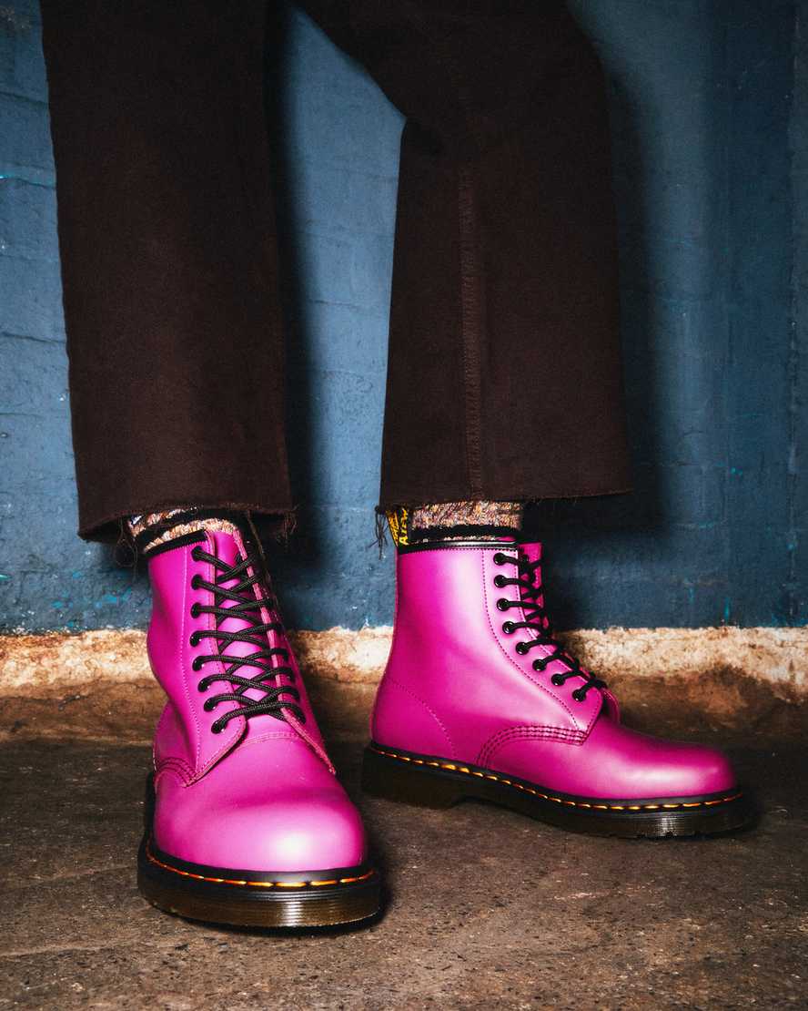 růžové pánské šněrovací boty dr. martens 1460 smooth