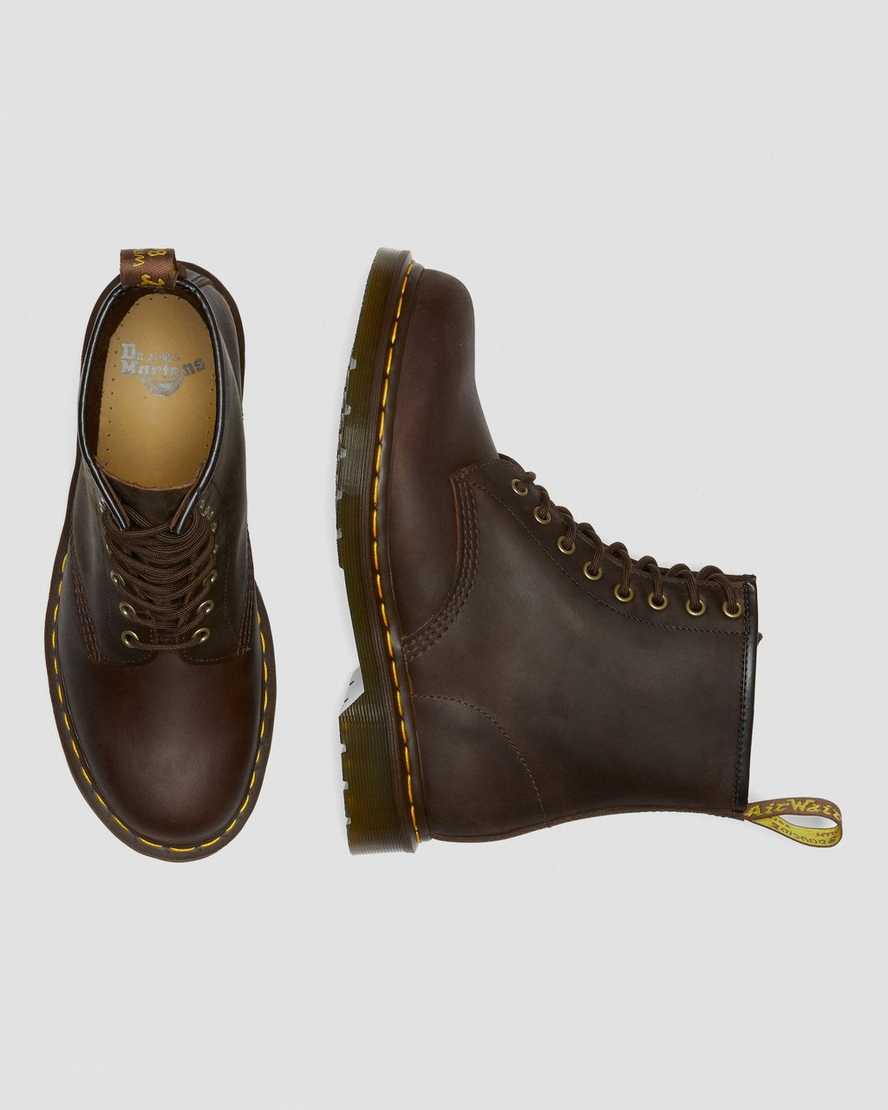 hnědé pánské šněrovací boty dr. martens 1460 crazy horse