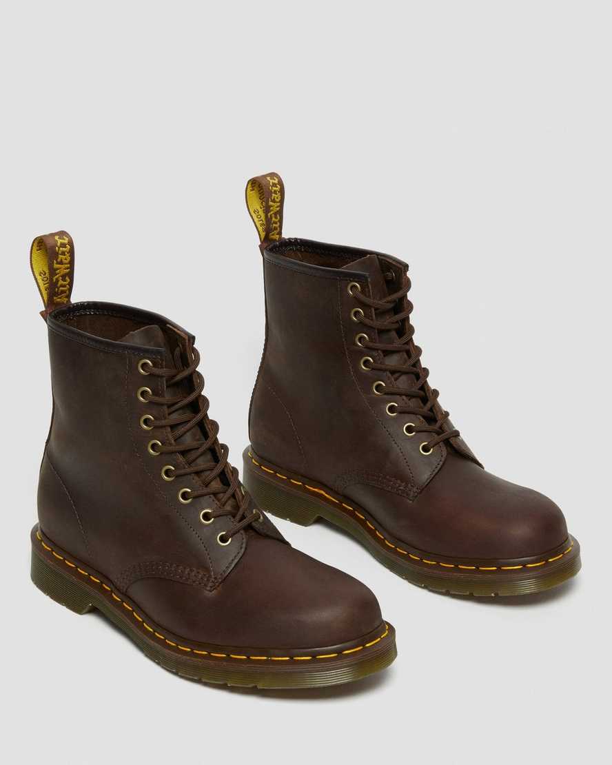 hnědé pánské šněrovací boty dr. martens 1460 crazy horse