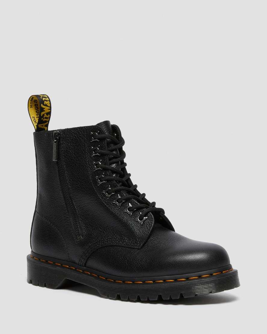 Černé pánské šněrovací boty dr. martens 1460 pascal zip tumbled