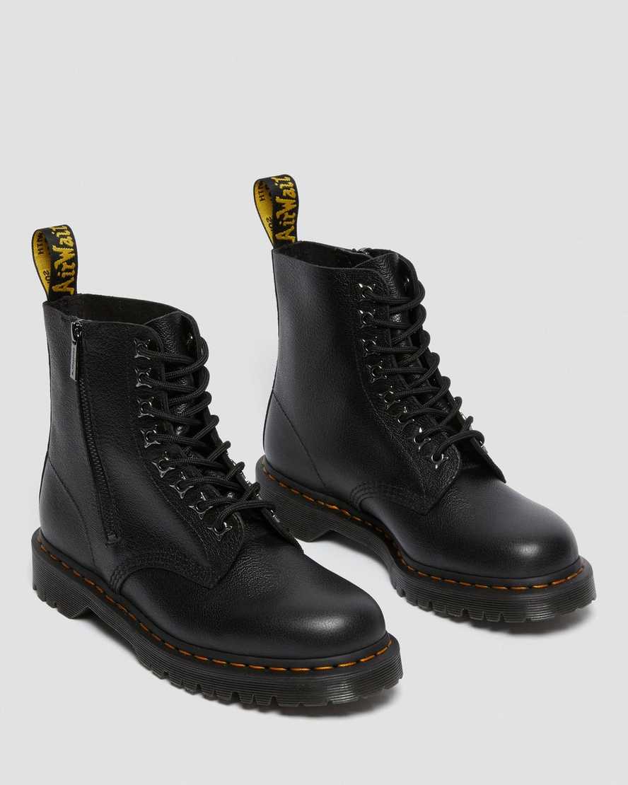 Černé pánské šněrovací boty dr. martens 1460 pascal zip tumbled