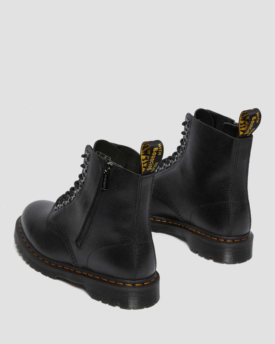Černé pánské šněrovací boty dr. martens 1460 pascal zip tumbled
