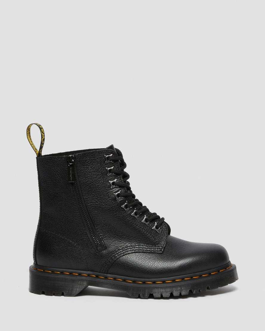 Černé pánské šněrovací boty dr. martens 1460 pascal zip tumbled