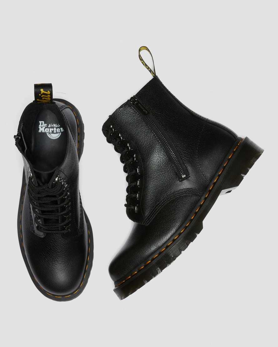 Černé pánské šněrovací boty dr. martens 1460 pascal zip tumbled