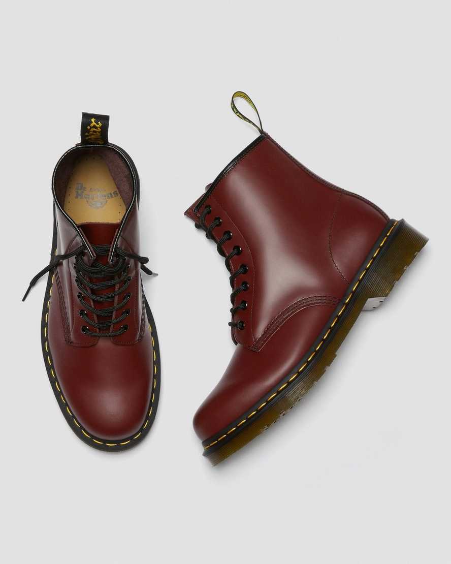 Červené pánské šněrovací boty dr. martens 1460 smooth