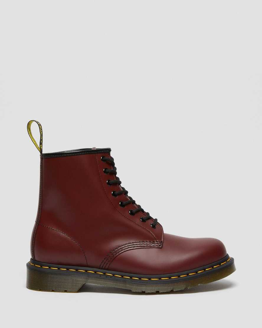 Červené pánské šněrovací boty dr. martens 1460 smooth